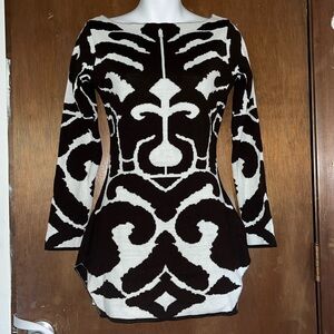 Pretty Little Things abstract print low back bodycon mini dress